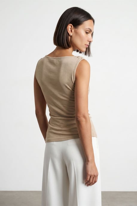 Mouwloos Cowl Neck Shell Top - Image 2