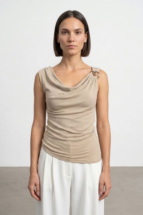 Mouwloos Cowl Neck Shell Top - Image 3