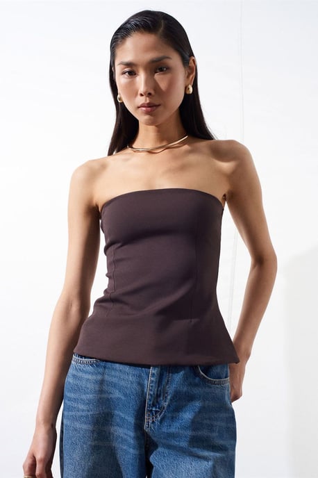 Strapless Slim-fit Bandeau Blouse - Image 3