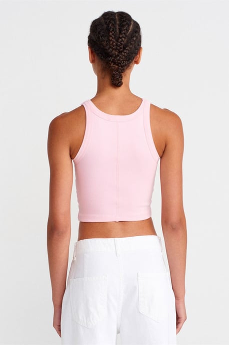 Geribbelde katoenen sweater zonder mouwen Crop Top - Image 2