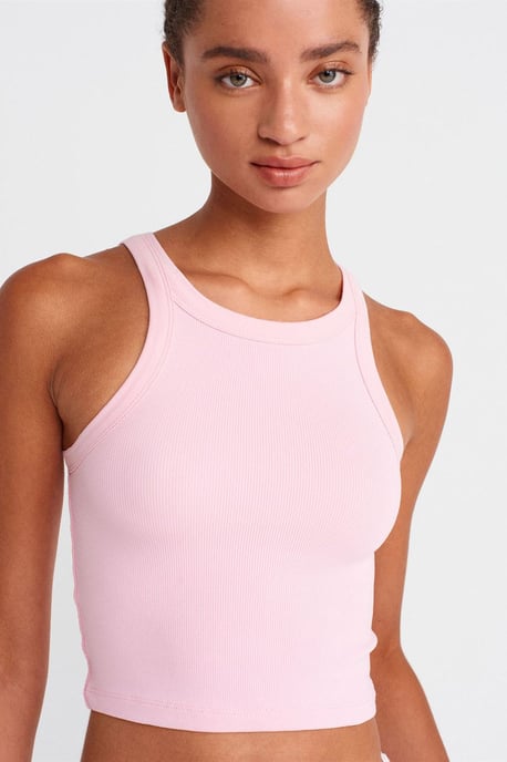 Geribbelde katoenen sweater zonder mouwen Crop Top - Image 3