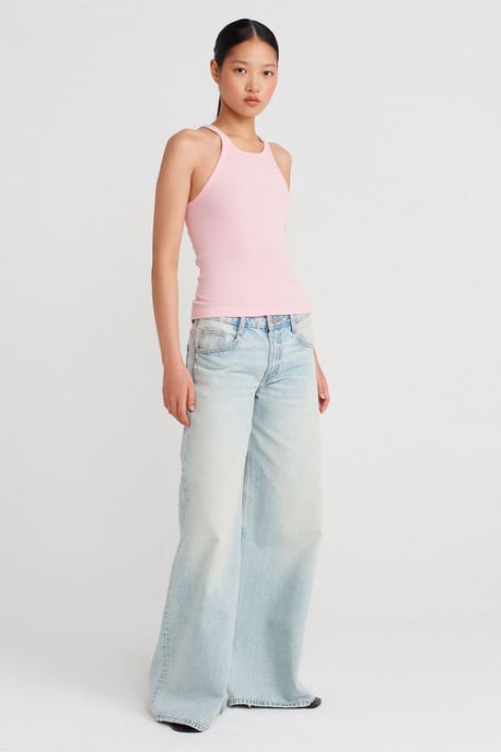 Geribbelde Katoenen Mouwloze Cami Blouse - Image 3