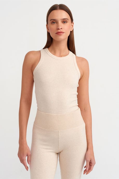 Geribbelde Haltertop Mouwloze Blouse - Image 1