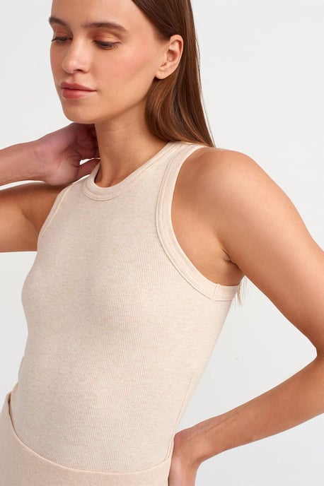 Geribbelde Haltertop Mouwloze Blouse - Image 4