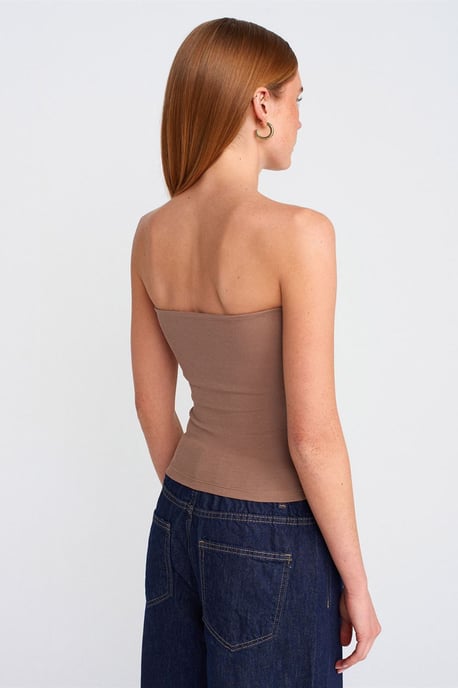 Strapless Bodycon Bandeau Blouse - Image 2