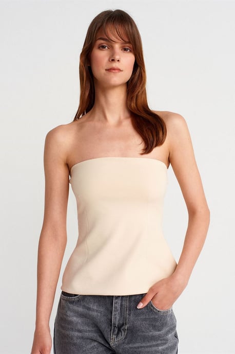 Strapless Slim-fit Bandeau Blouse - Image 1