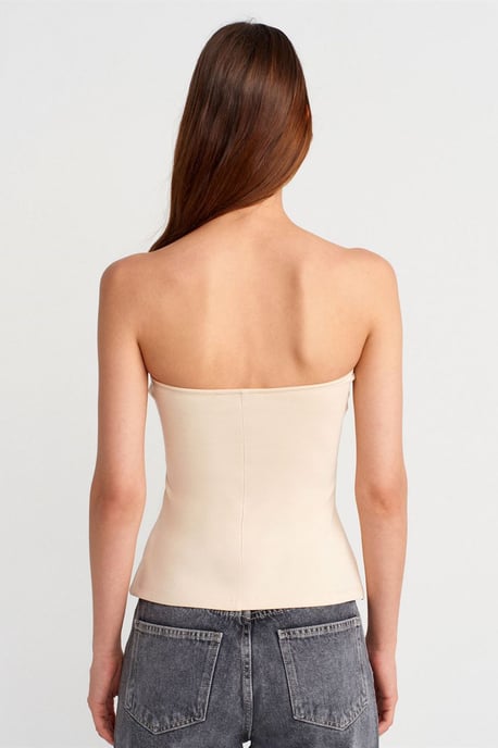 Strapless Slim-fit Bandeau Blouse - Image 2