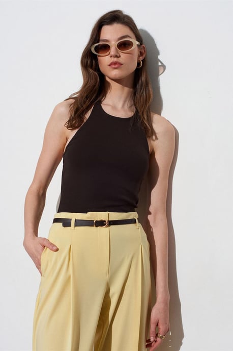 Slim Fit Halterhals Tricot Blouse - Image 4