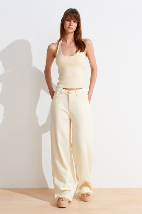 Geribbelde Halternek Mouwloze Blouse - Image 5