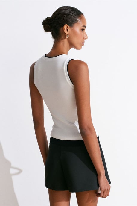 Mouwloze Ribbel Katoenen Blouse - Image 2