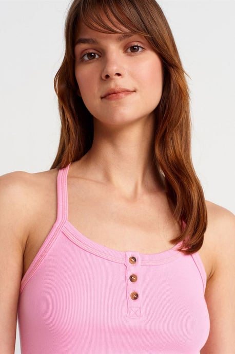 Slim Fit Geribbelde Brei Top - Image 3