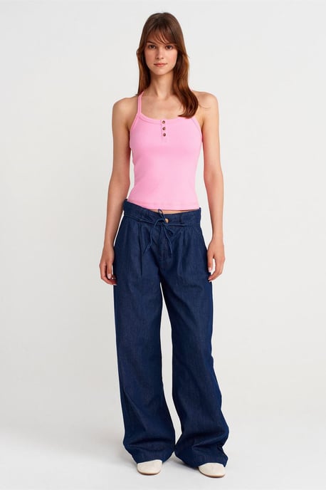 Slim Fit Geribbelde Brei Top - Image 4