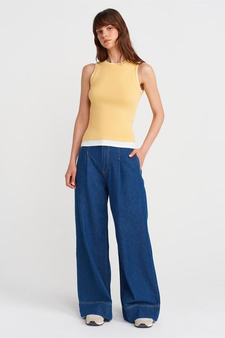 Mouwloze Ribbel Katoenen Blouse - Image 4