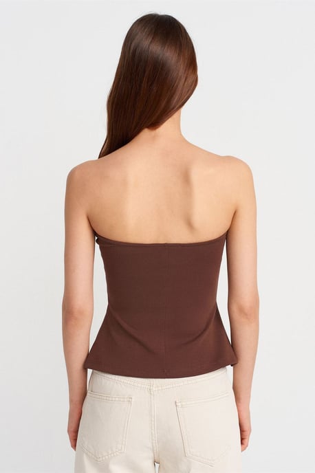 Strapless Slim-fit Bandeau Blouse - Image 2