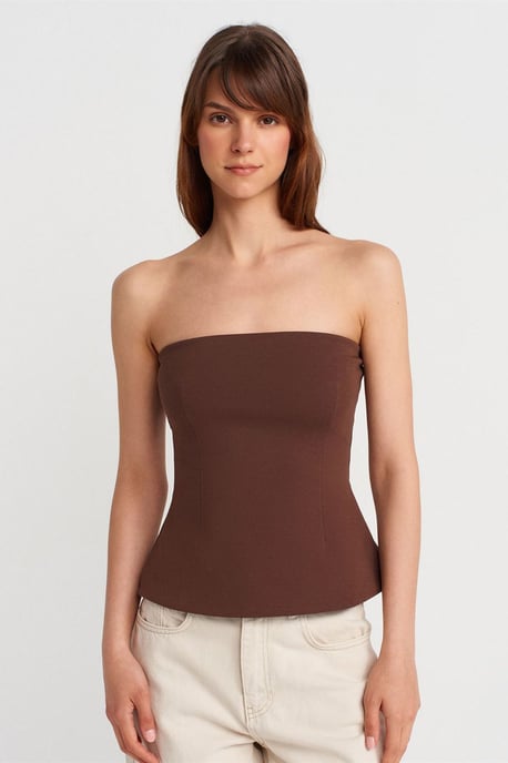 Strapless Slim-fit Bandeau Blouse - Image 3