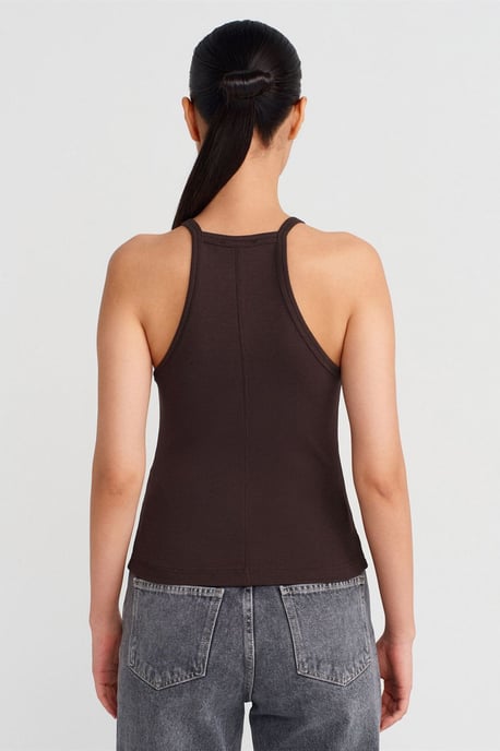 Slim Fit Geribbelde Brei Top - Image 2