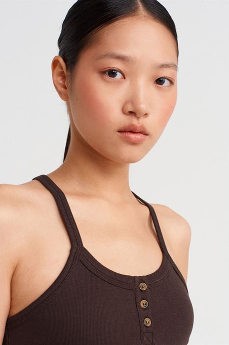 Slim Fit Geribbelde Brei Top - Image 4
