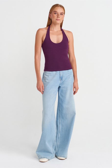 Geribbelde Halterloze Mouwloze Blouse - Image 4