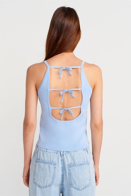 Slim Fit Halter Gebreide Blouse met Strikdetail - Image 2