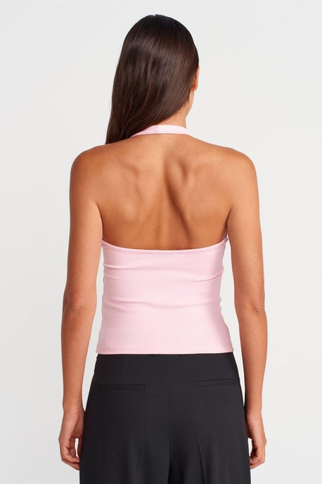 Geribbelde Haltertop Mouwloze Blouse - Image 2