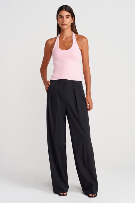 Geribbelde Haltertop Mouwloze Blouse - Image 4