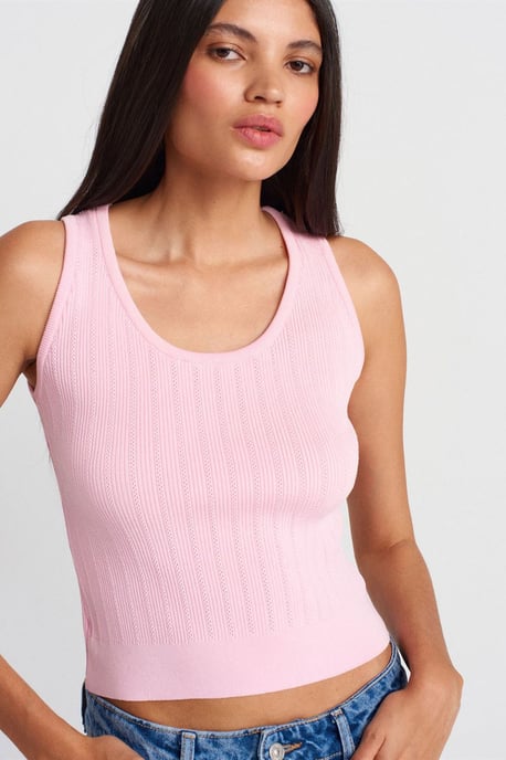 Geribbelde Mouwloze Slim-fit Blouse - Image 1
