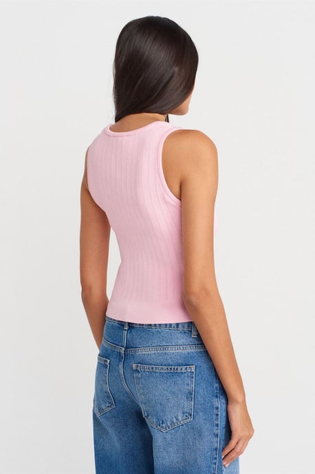 Geribbelde Mouwloze Slim-fit Blouse - Image 2