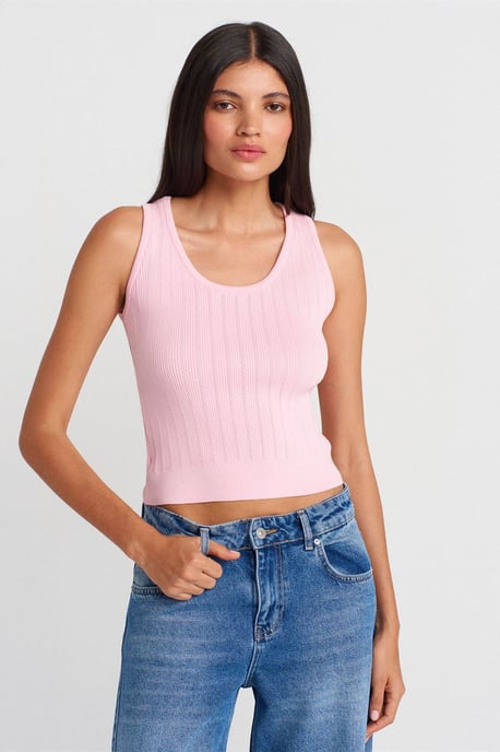Geribbelde Mouwloze Slim-fit Blouse - Image 3