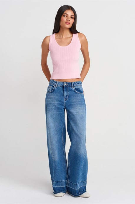 Geribbelde Mouwloze Slim-fit Blouse - Image 4