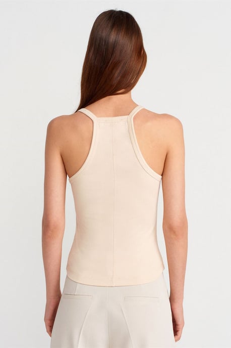 Slim Fit Geribbelde Brei Top - Image 2