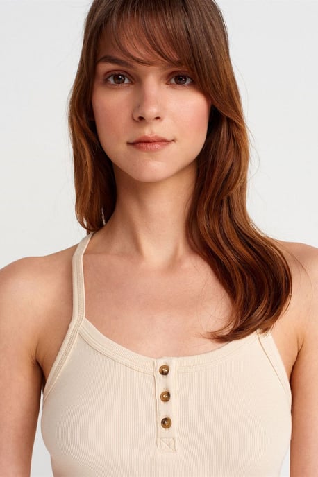 Slim Fit Geribbelde Brei Top - Image 3