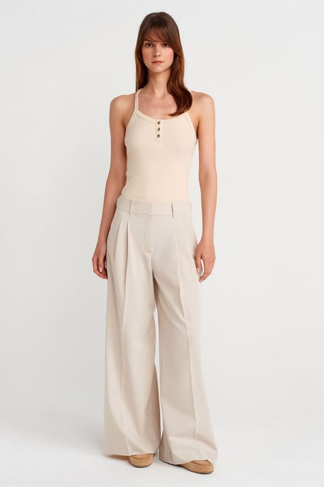 Slim Fit Geribbelde Brei Top - Image 4