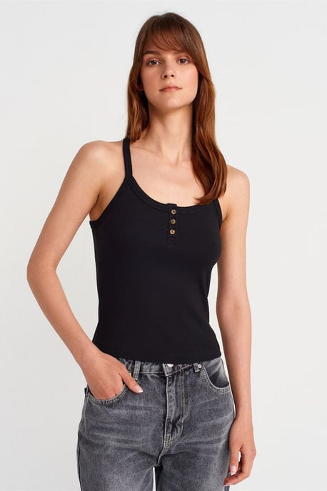 Slim Fit Geribbelde Brei Top - Image 1