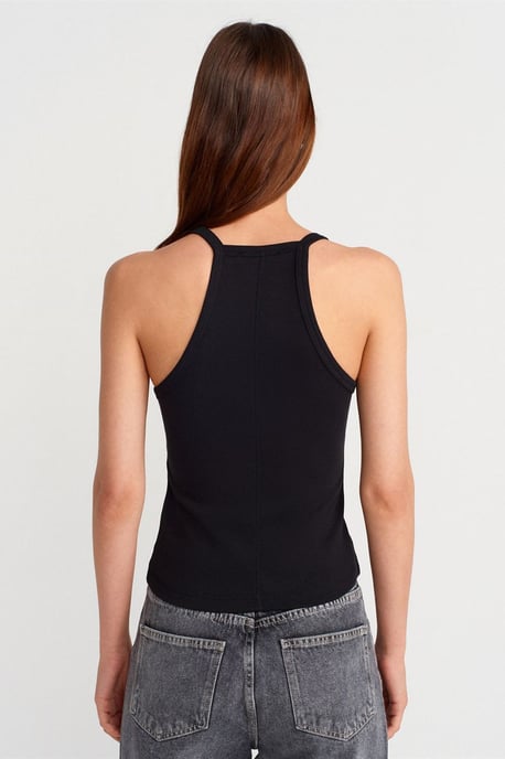 Slim Fit Geribbelde Brei Top - Image 2