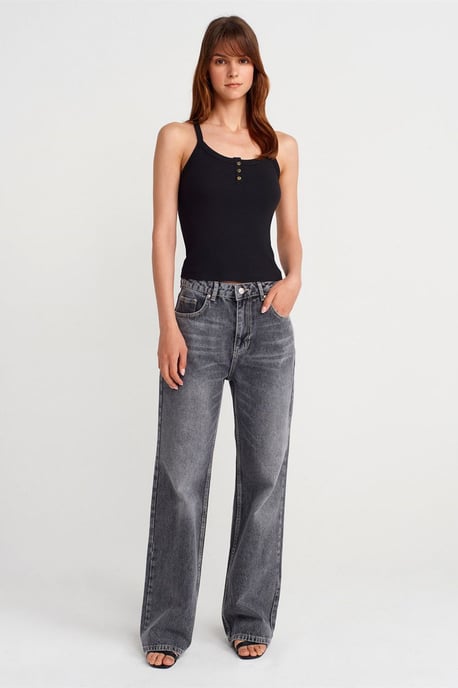 Slim Fit Geribbelde Brei Top - Image 4