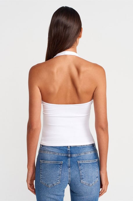 Geribbelde Halternek Mouwloze Blouse - Image 2