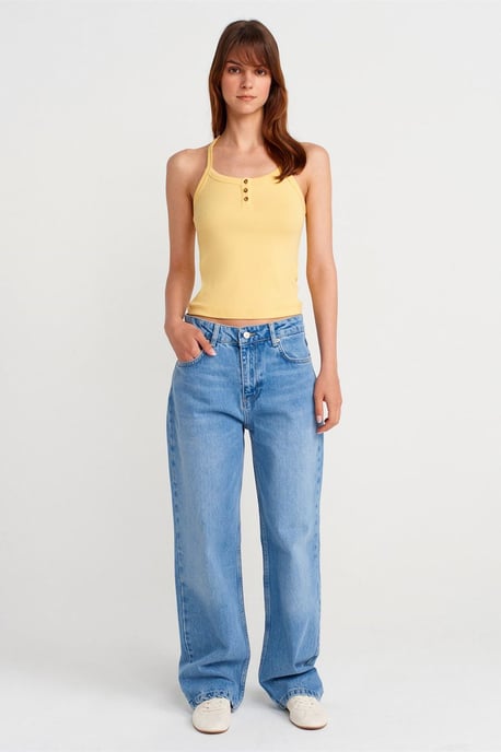 Slim Fit Geribbelde Brei Top - Image 4