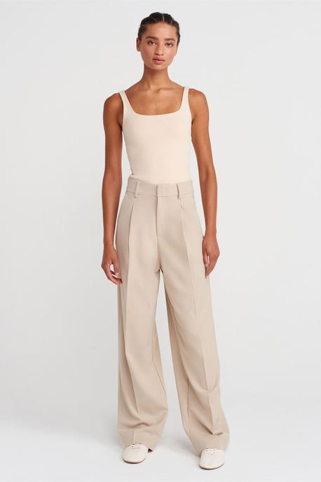 Geribbeld vierkant decolleté mouwloos blouse - Image 4