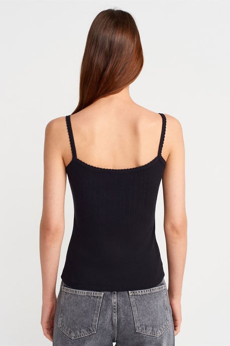 Slim Fit Geribbelde Katoenen Camisole Top - Image 2