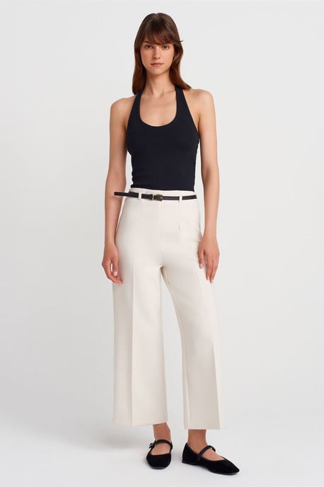 Geribbelde Halterhals Mouwloze Blouse - Image 4