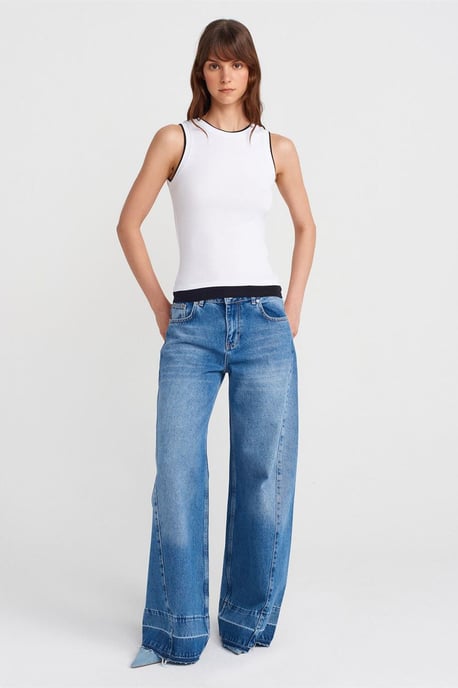 Mouwloze Geribbelde Katoenen Blouse - Image 4