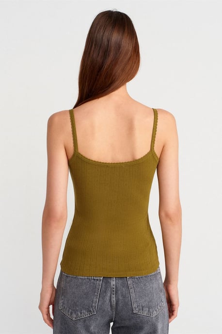 Slim Fit Geribbelde Katoenen Camisole Top - Image 2