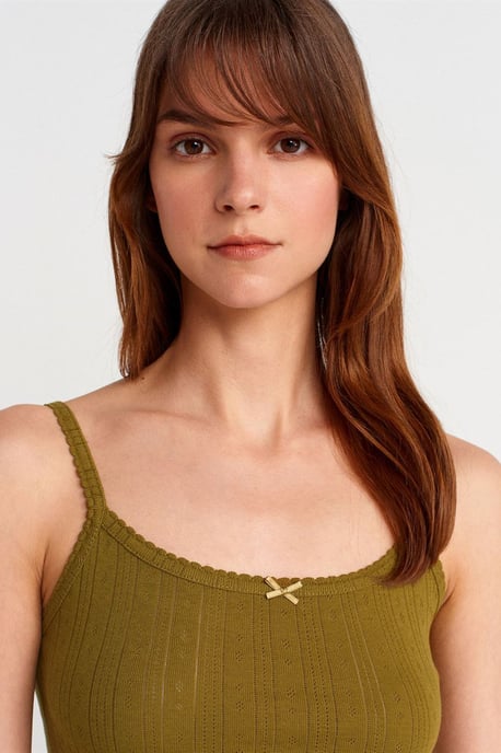 Slim Fit Geribbelde Katoenen Camisole Top - Image 3