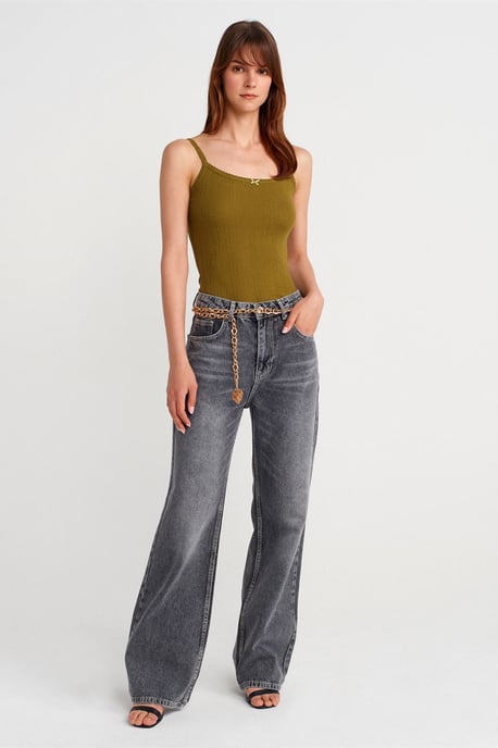 Slim Fit Geribbelde Katoenen Camisole Top - Image 4