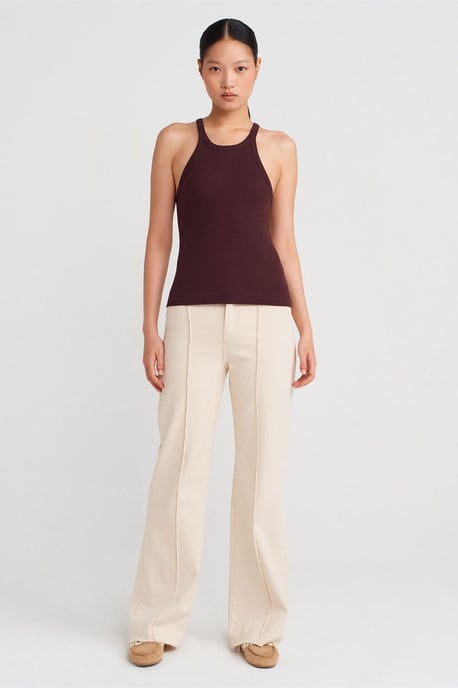 Geribbelde Katoenen Mouwloze Cami Blouse - Image 3