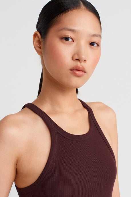 Geribbelde Katoenen Mouwloze Cami Blouse - Image 4