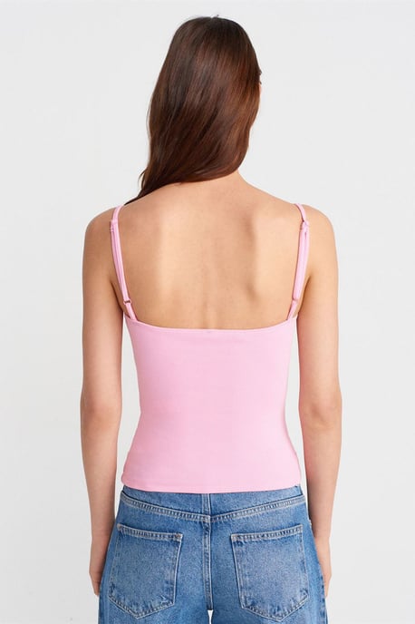Slim Fit Kant Gebreide Camisole Blouse - Image 2