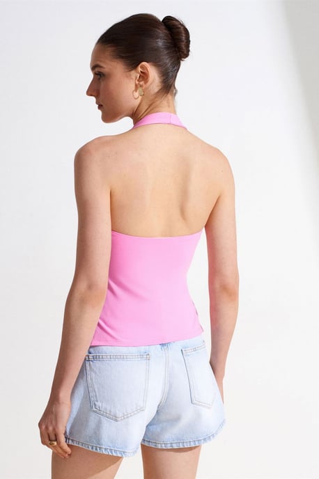 Halternekkortingen Slim-Fit Blouse - Image 2