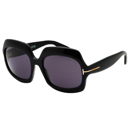 Tom Ford Glanzend Zwarte Oversized Zonnebril In Rookkleur - Image 2