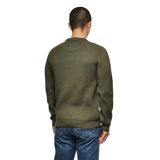 Weekend Offender Mens Morello Rib Knit Jumper (Green) - Image 2